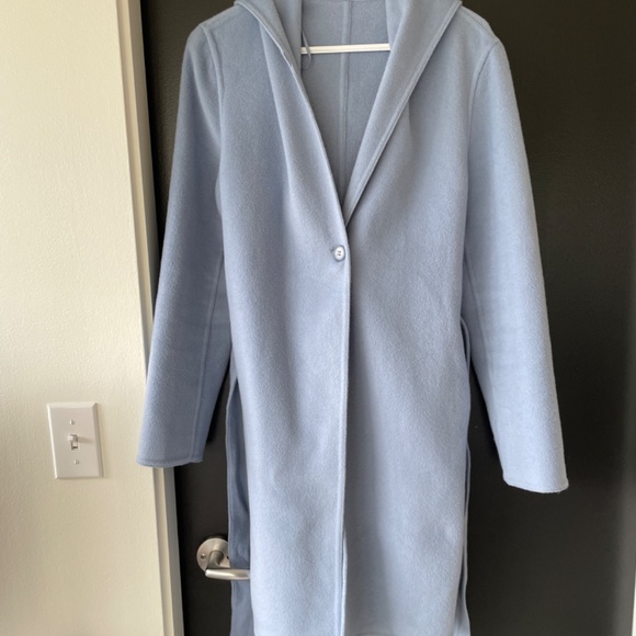 Wool blend hooded coat/jacket with belt - Picture 5 of 7